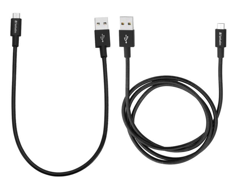 Kabel Verbatim USB micro USB, 1m 0,3m černý, Kabel, Verbatim, USB, micro, USB, 1m, 0,3m, černý