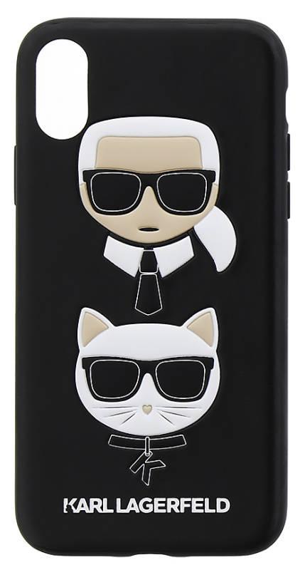 Kryt na mobil Karl Lagerfeld Karl and Choupette Hard Case pro iPhone X černý