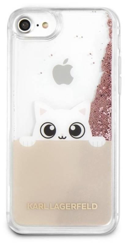 Kryt na mobil Karl Lagerfeld Peek and Boo Case Glitter pro iPhone 7 8 zlatý průhledný