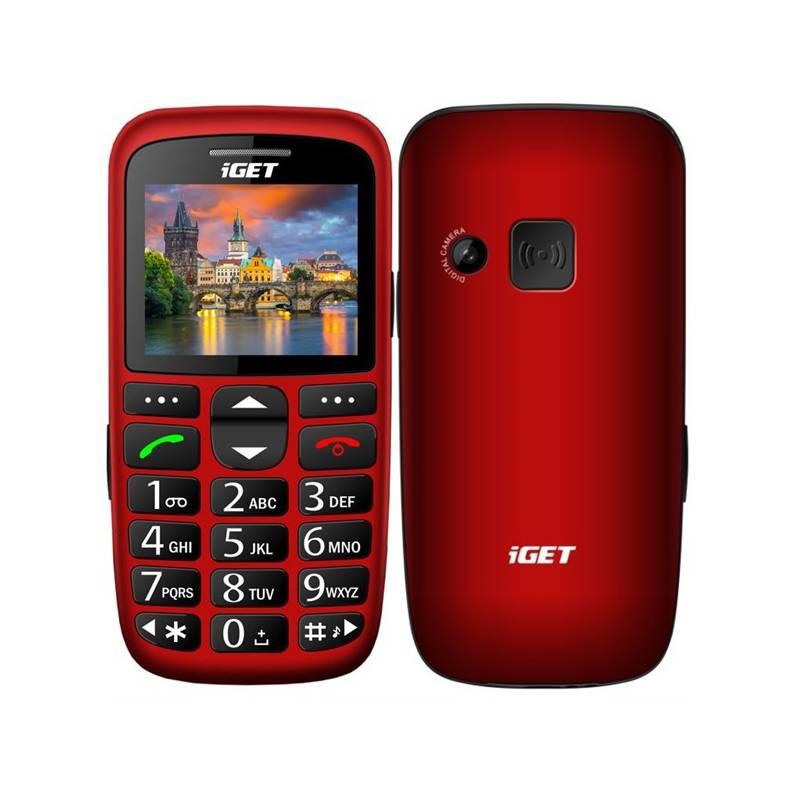 Mobilní telefon iGET D7 Single SIM červený, Mobilní, telefon, iGET, D7, Single, SIM, červený