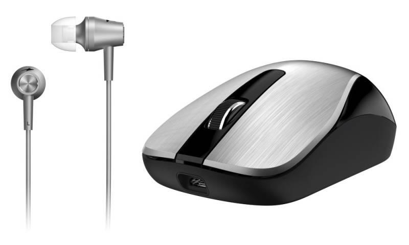 Myš Genius MH-8015 sluchátka stříbrná