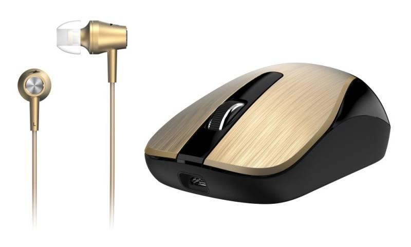 Myš Genius MH-8015 sluchátka zlatá