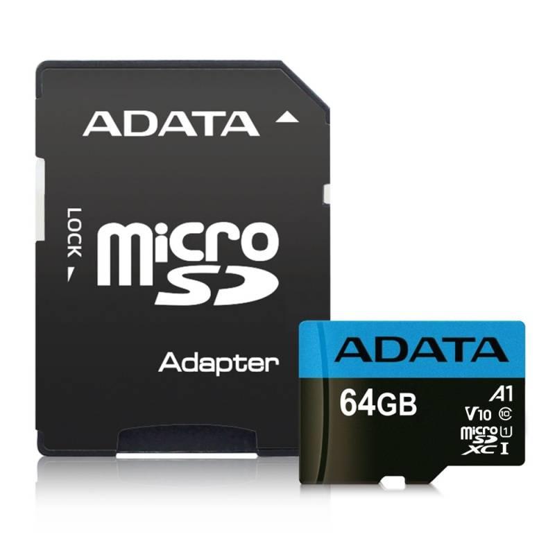 Paměťová karta ADATA Premier Micro SDXC 64GB UHS-I Class 10 SD adaptér, Paměťová, karta, ADATA, Premier, Micro, SDXC, 64GB, UHS-I, Class, 10, SD, adaptér