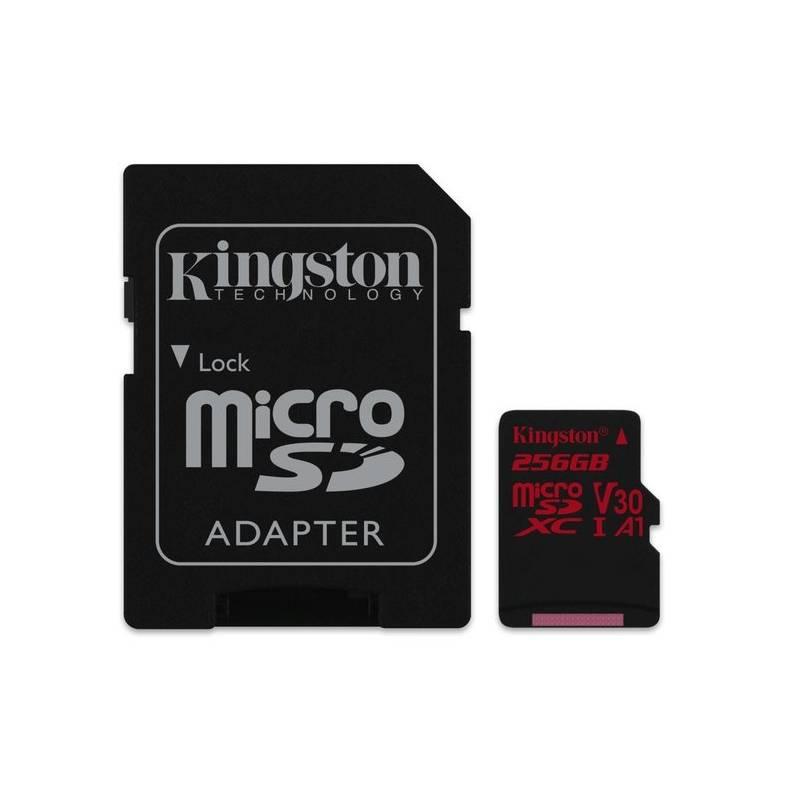 Paměťová karta Kingston Canvas React microSDXC 256GB UHS-I U3 adaptér, Paměťová, karta, Kingston, Canvas, React, microSDXC, 256GB, UHS-I, U3, adaptér