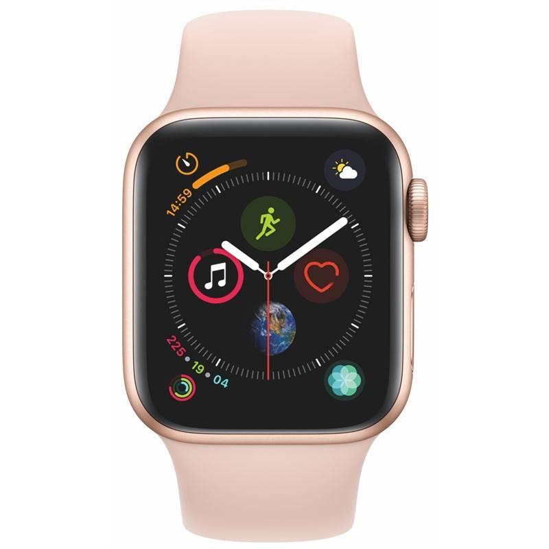 Chytré hodinky Apple Watch Series 4 GPS 40mm pouzdro ze zlatého hliníku - pískově růžový sportovní řemínek CZ verze