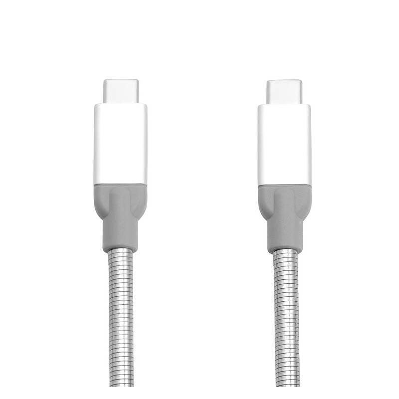 Kabel Verbatim USB-C USB-C, 0,3 m stříbrný, Kabel, Verbatim, USB-C, USB-C, 0,3, m, stříbrný