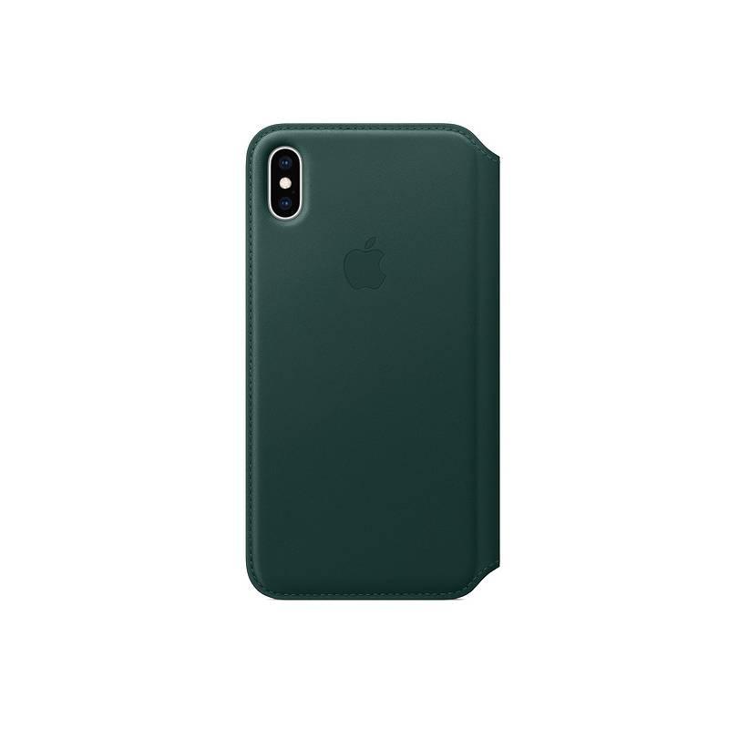 Pouzdro na mobil flipové Apple Leather Folio pro iPhone Xs Max - piniově zelené