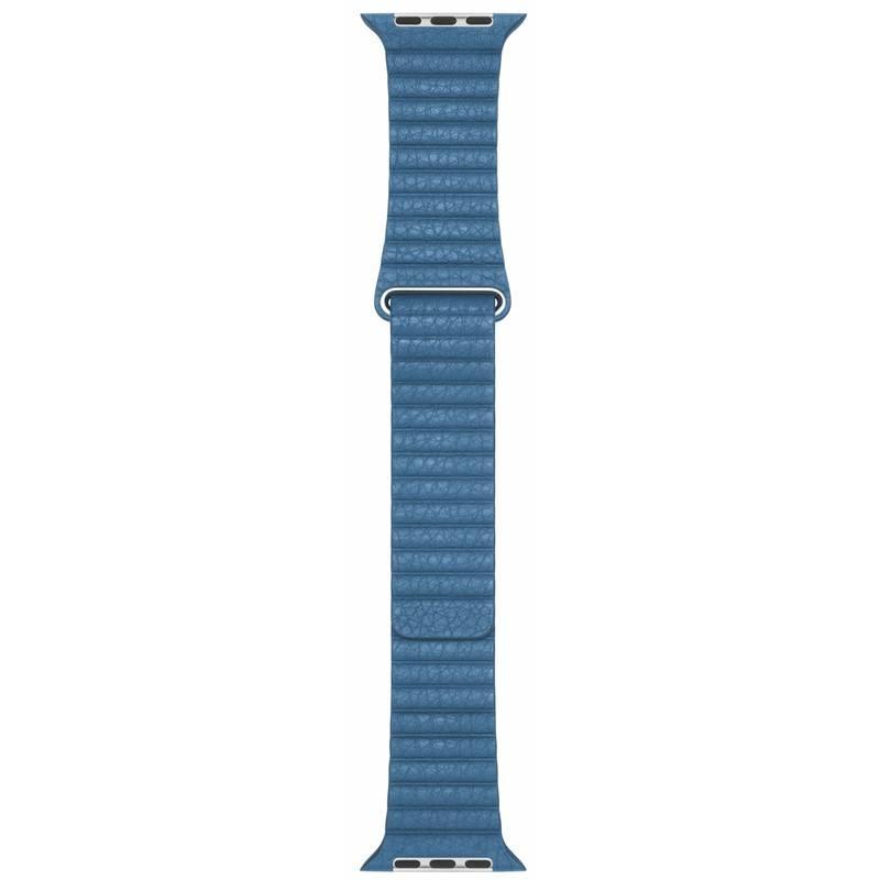 Řemínek Apple Watch 44mm modrošedý kožený - střední, Řemínek, Apple, Watch, 44mm, modrošedý, kožený, střední