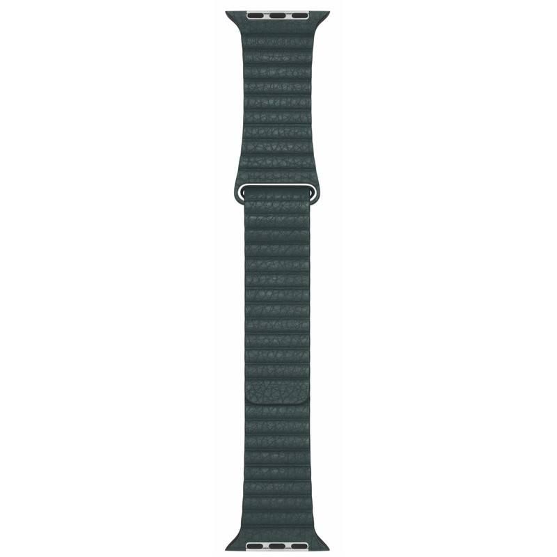 Řemínek Apple Watch 44mm piniově zelený kožený - střední