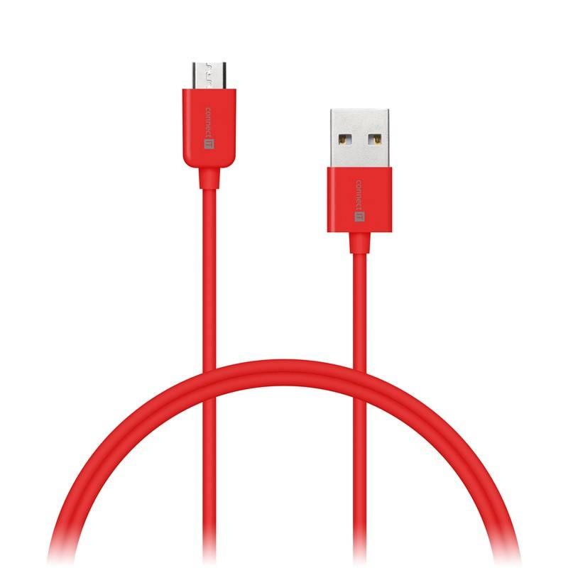 Kabel Connect IT Wirez USB micro USB, 1m červený, Kabel, Connect, IT, Wirez, USB, micro, USB, 1m, červený