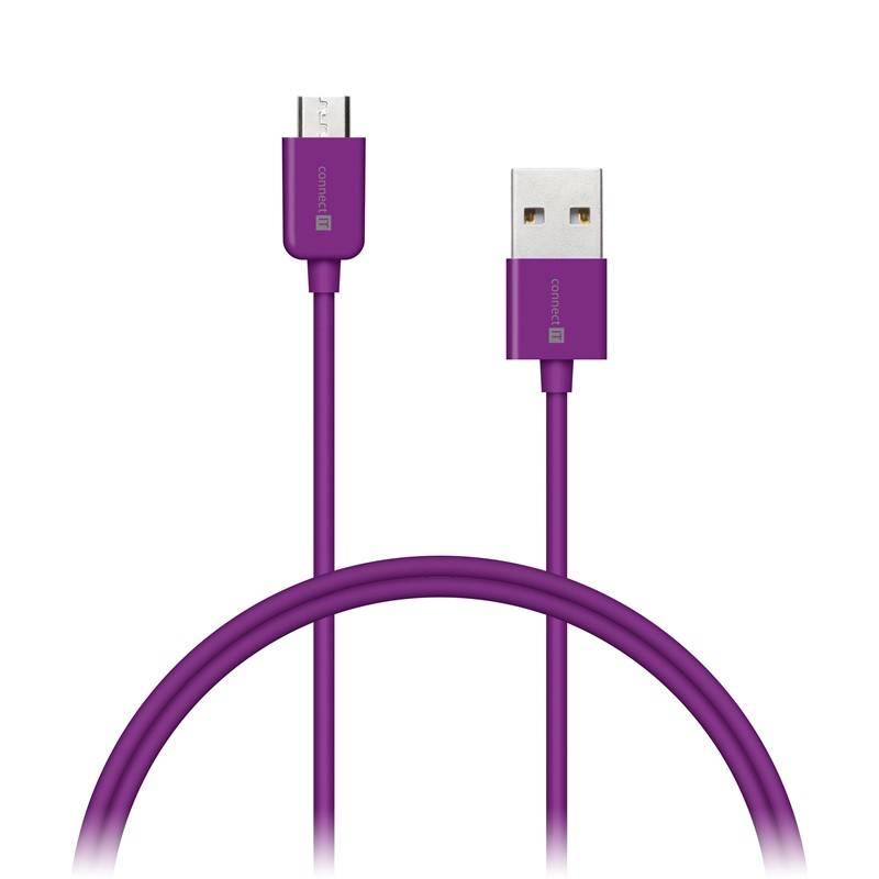 Kabel Connect IT Wirez USB micro USB, 1m fialový