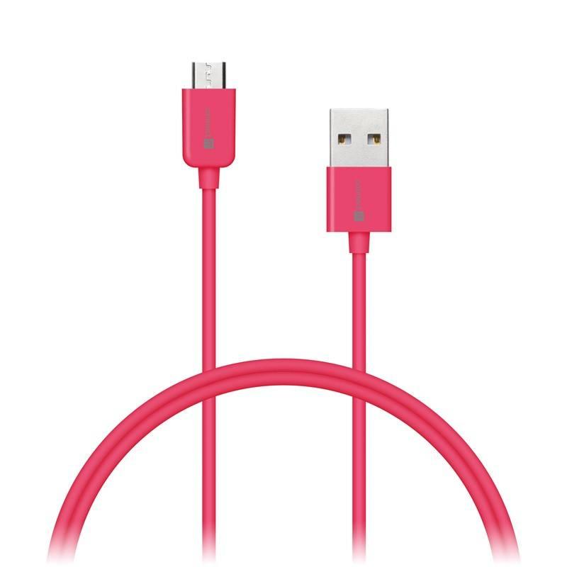 Kabel Connect IT Wirez USB micro USB, 1m růžový