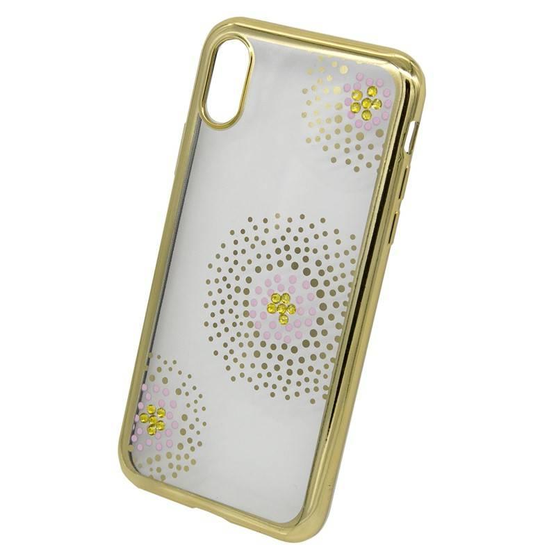Kryt na mobil Beeyo Flower Dots pro Apple iPhone X Xs zlatý