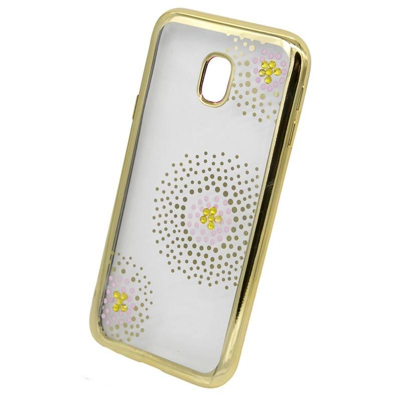 Kryt na mobil Beeyo Flower Dots pro Samsung Galaxy J3 zlatý