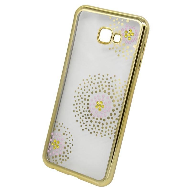 Kryt na mobil Beeyo Flower Dots pro Samsung Galaxy J4 zlatý