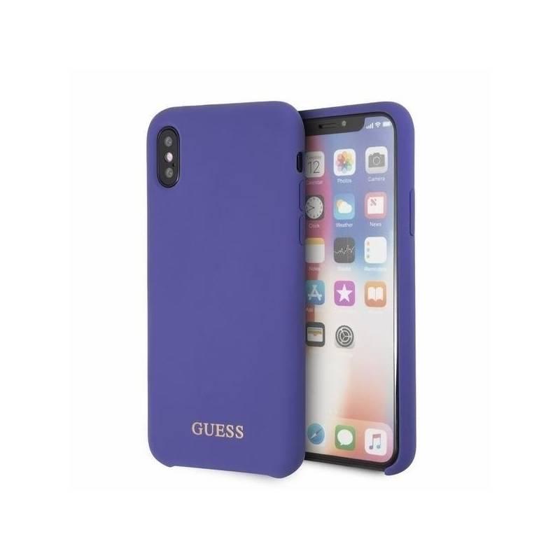 Kryt na mobil Guess Silicone Cover pro Apple iPhone X XS fialový