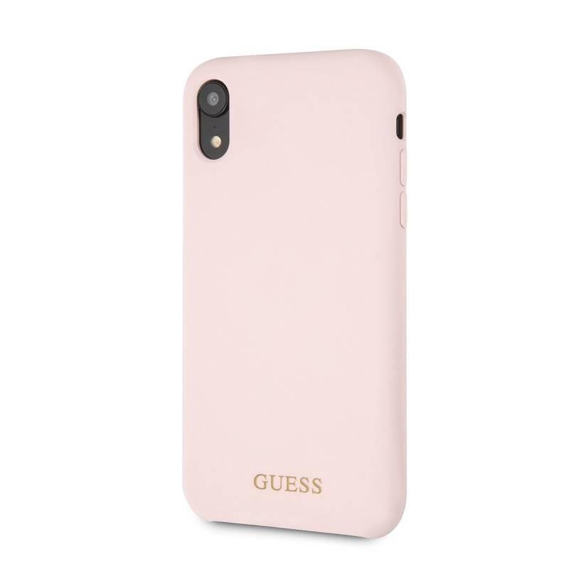 Kryt na mobil Guess Silicone Cover pro Apple iPhone XR - světle růžový