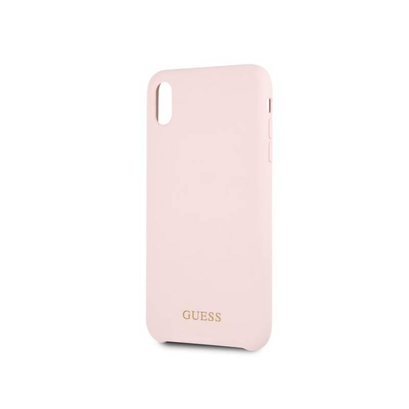 Kryt na mobil Guess Silicone Cover pro Apple iPhone Xs Max - světle růžový