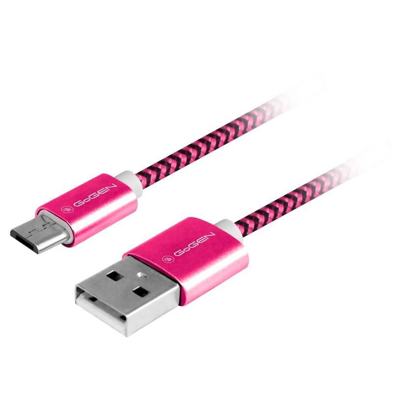 Kabel GoGEN USB micro USB, 1m, opletený fialový