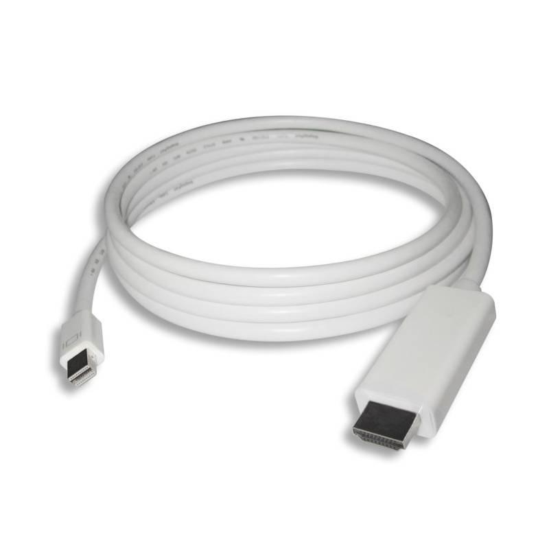 Kabel PremiumCord Mini DisplayPort 1.2 HDMI 2.0, 1m bílý