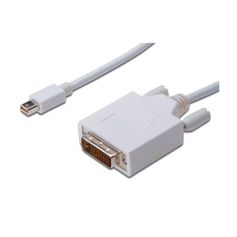 Kabel PremiumCord Mini DisplayPort DVI, M M, 1m bílý