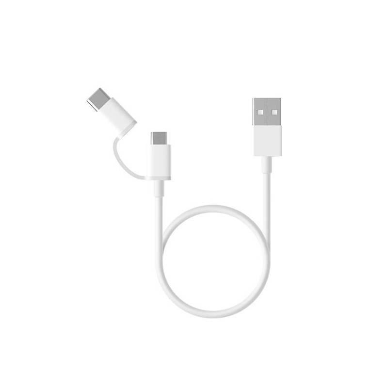 Kabel Xiaomi 2v1 USB Micro USB USB-C, 30 cm bílý