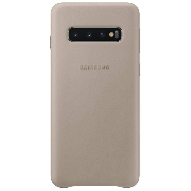 Kryt na mobil Samsung Leather Cover pro Galaxy S10 šedý