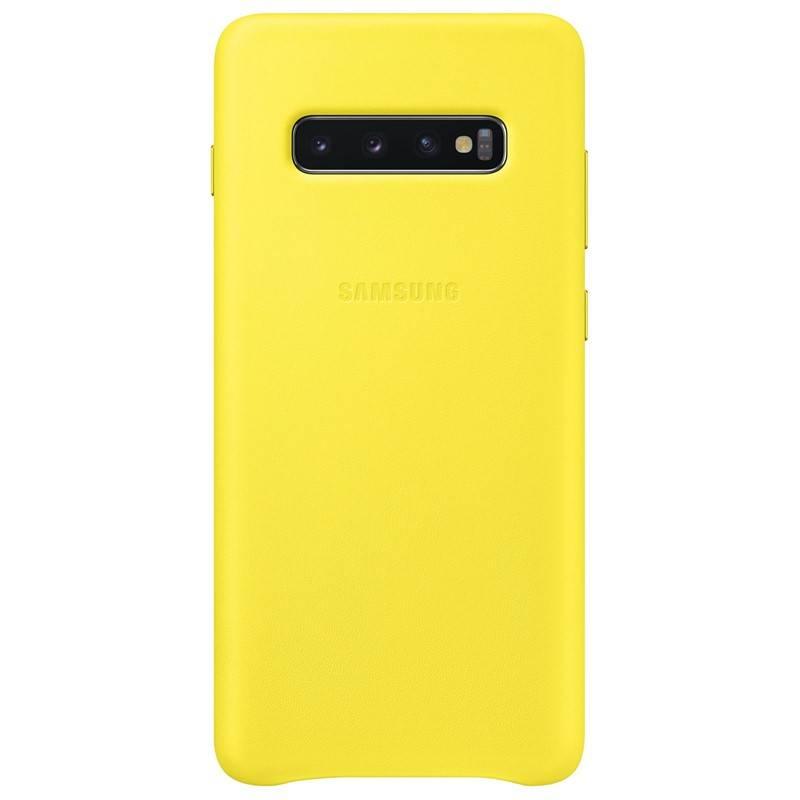 Kryt na mobil Samsung Leather Cover pro Galaxy S10 žlutý
