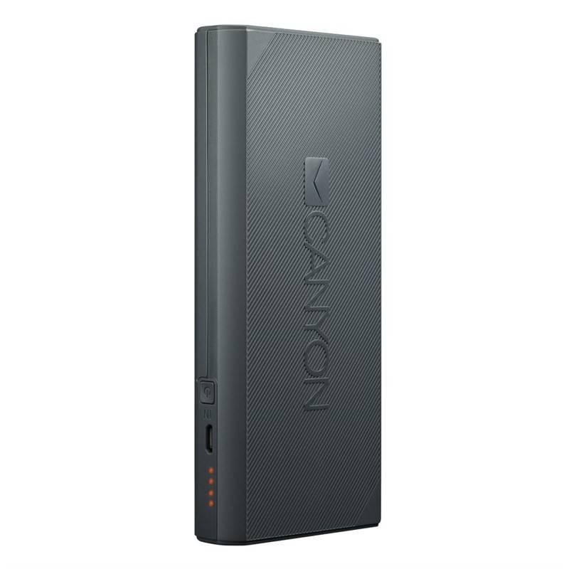 Powerbank Canyon 10000mAh, 2x USB šedá
