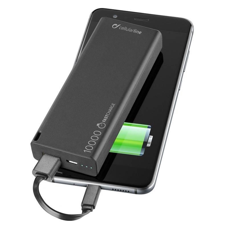 Powerbank CellularLine Freepower Slim, 10000mAh černá