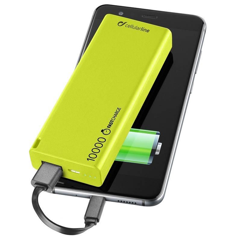 Powerbank CellularLine Freepower Slim, 10000mAh zelená