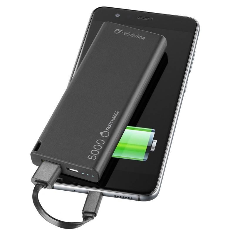 Powerbank CellularLine Freepower Slim, 5000mAh černá