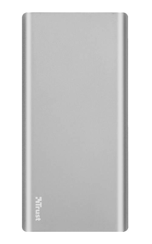 Powerbank Trust Omni Thin 10000mAh, USB-C, QC 3.0 stříbrná