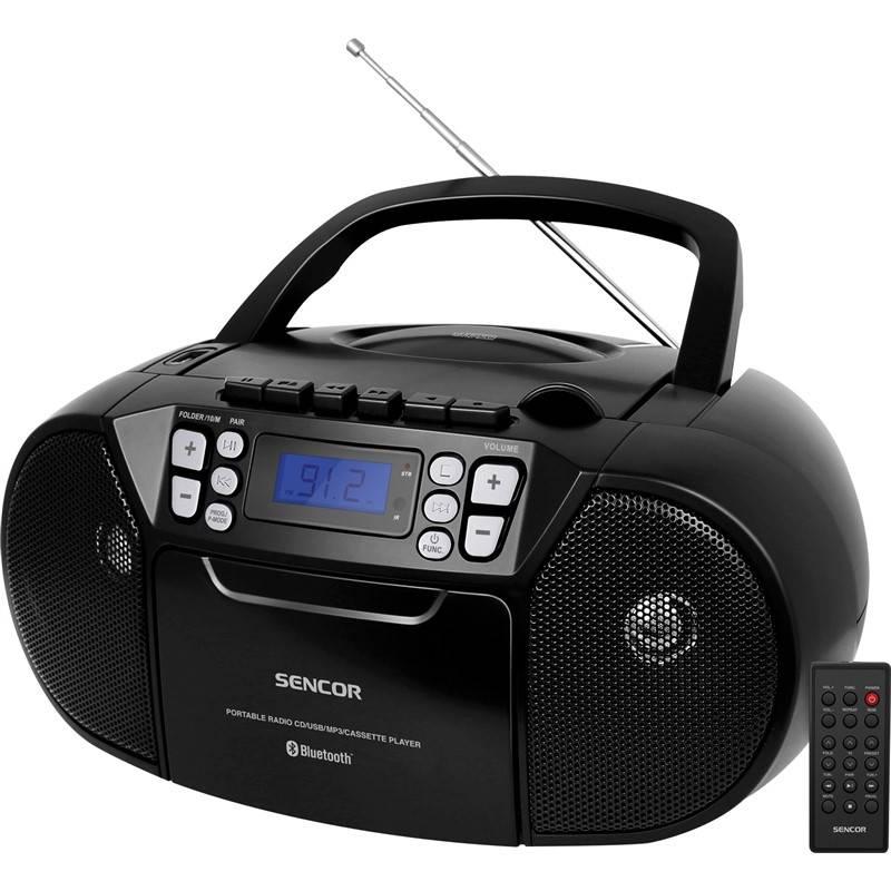 Radiomagnetofon s CD Sencor SPT 3907 B černý, Radiomagnetofon, s, CD, Sencor, SPT, 3907, B, černý