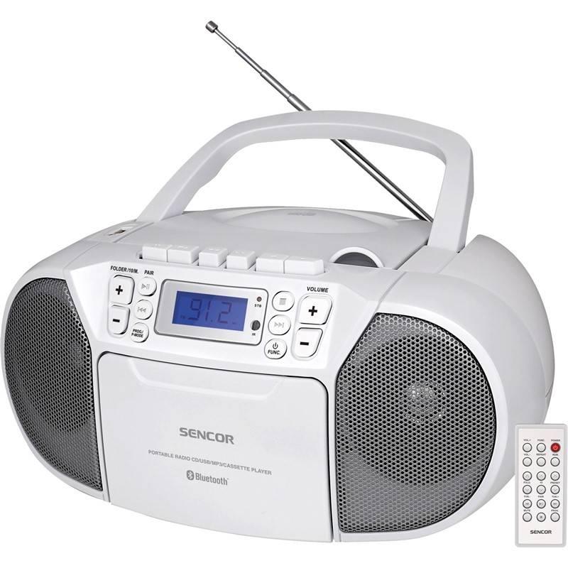 Radiomagnetofon s CD Sencor SPT 3907 W bílý, Radiomagnetofon, s, CD, Sencor, SPT, 3907, W, bílý