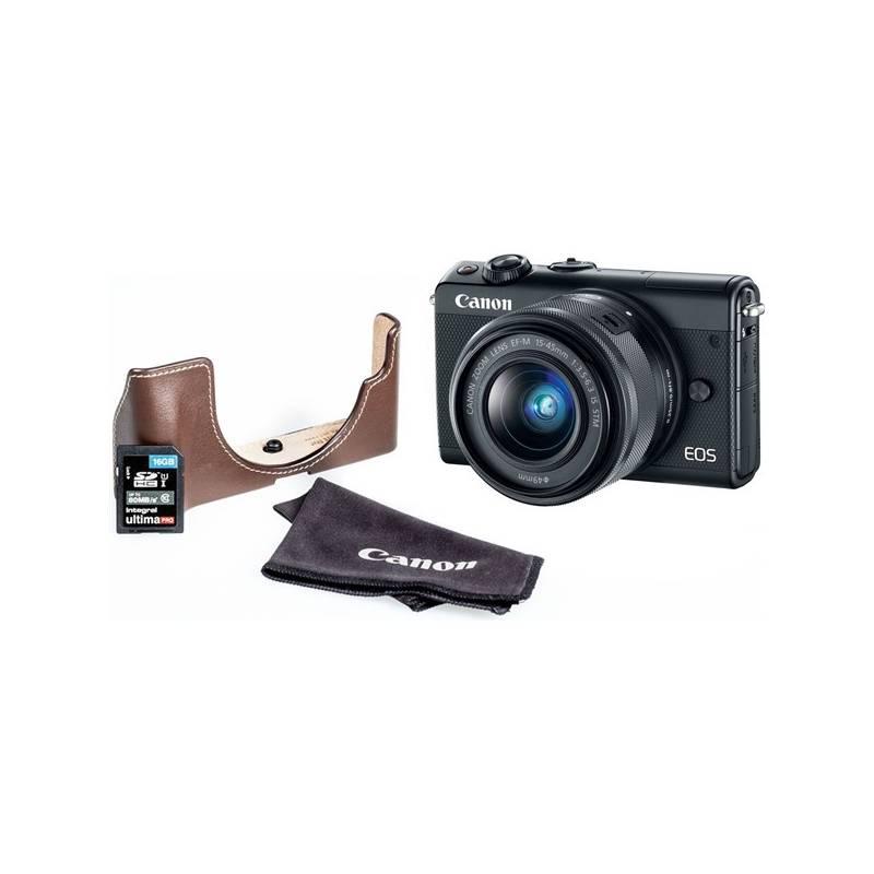 Digitální fotoaparát Canon EOS M100 M 15-45 EH31FJ 16 GB karta černý
