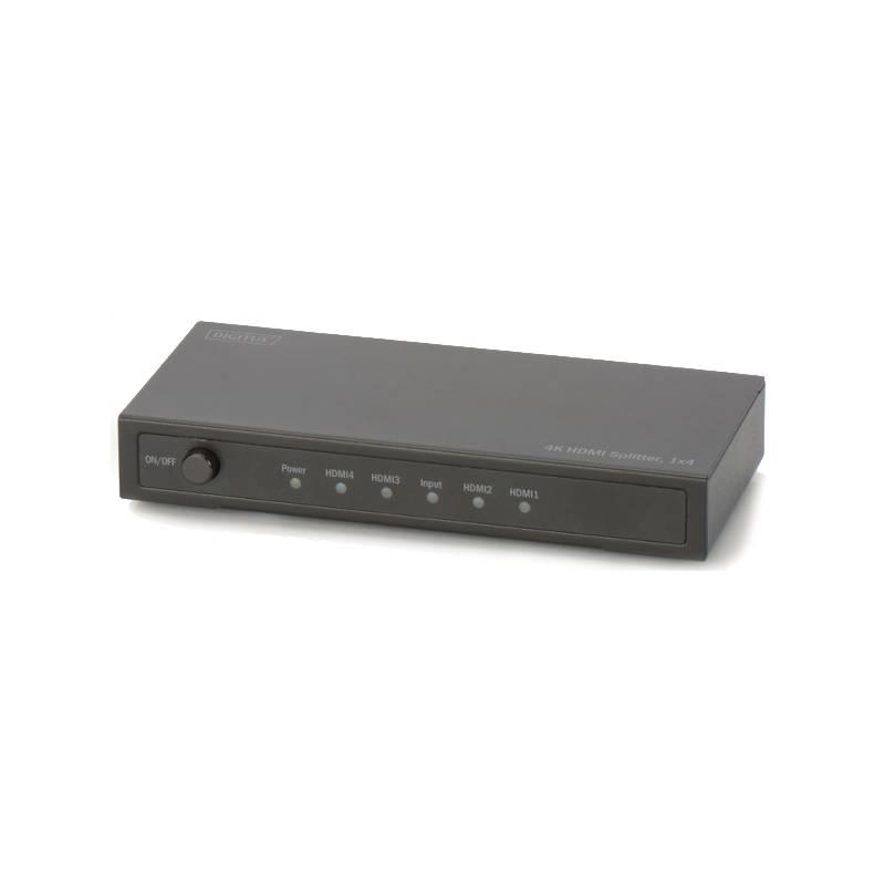 HDMI rozbočovač Digitus 1x4, podpora 4K černý, HDMI, rozbočovač, Digitus, 1x4, podpora, 4K, černý