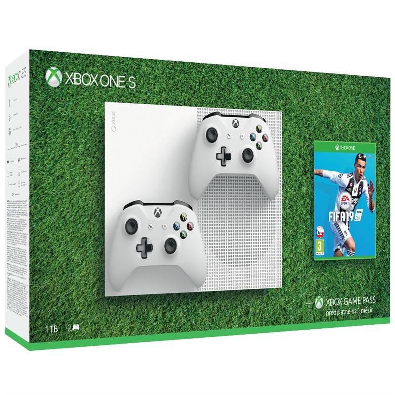 Herní konzole Microsoft Xbox One S 1 TB 2 ovladače FIFA 19, Herní, konzole, Microsoft, Xbox, One, S, 1, TB, 2, ovladače, FIFA, 19