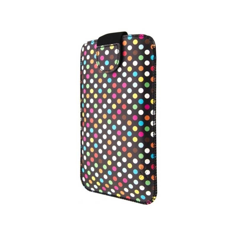 Pouzdro na mobil flipové FIXED Soft Slim Elements 3XL - rainbow dots