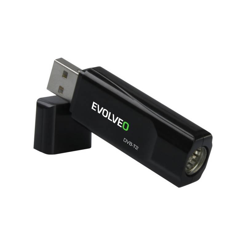 TV tuner Evolveo Sigma T2, FullHD DVB-T2 H.265 HEVC USB tuner černá, TV, tuner, Evolveo, Sigma, T2, FullHD, DVB-T2, H.265, HEVC, USB, tuner, černá