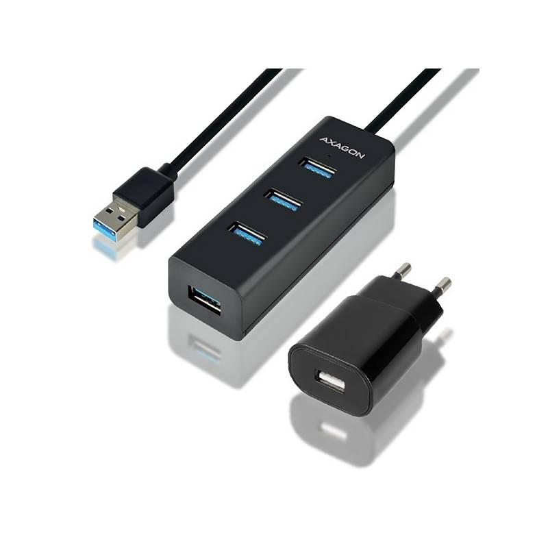 USB Hub Axagon USB 4 USB 3.0, adaptér, 1,2 m černý, USB, Hub, Axagon, USB, 4, USB, 3.0, adaptér, 1,2, m, černý