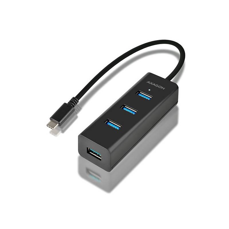 USB Hub Axagon USB-C 4x USB 3.0, Micro USB černý