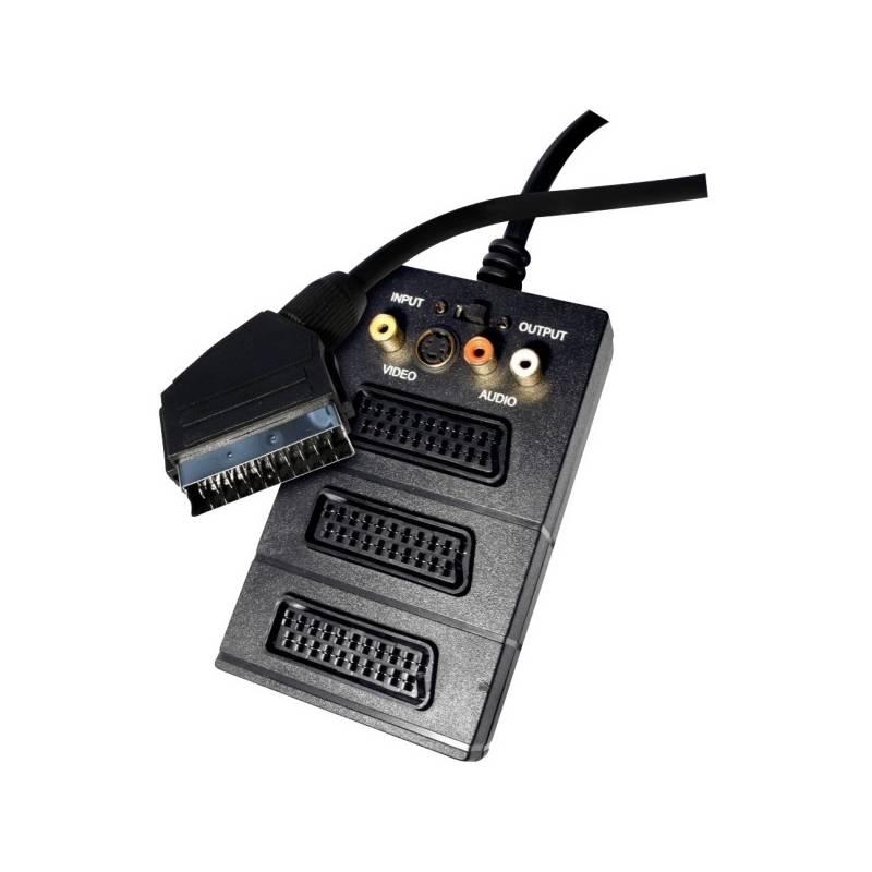 Kabel EMOS SCART 3x SCART 3x Cinch S-Video, 0,5m černý