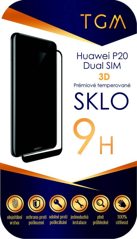 Ochranné sklo TGM 3D pro Huawei P20 Dual SIM černé