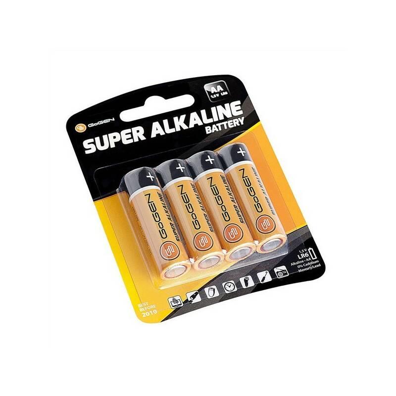 Baterie alkalická GoGEN SUPER ALKALINE AA, LR06, blistr 4ks