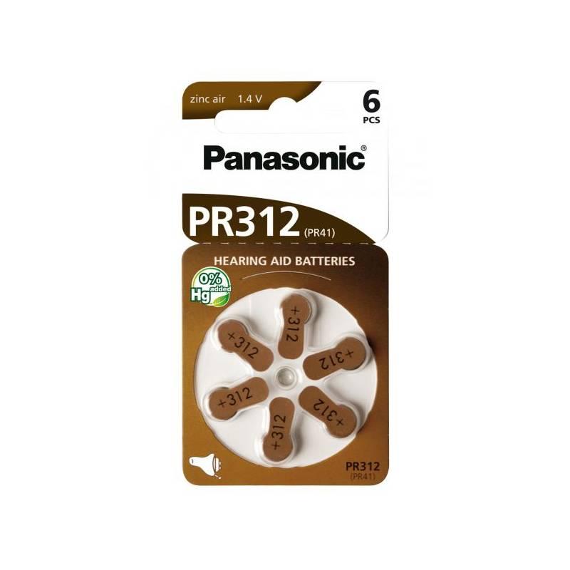 Baterie do naslouchadel Panasonic PR312, blistr 6ks