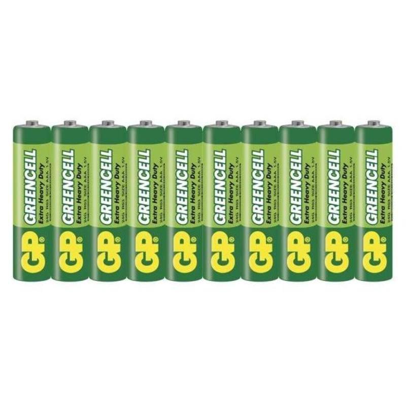 Baterie zinkochloridová GP Greencell AAA, R03, fólie 10ks