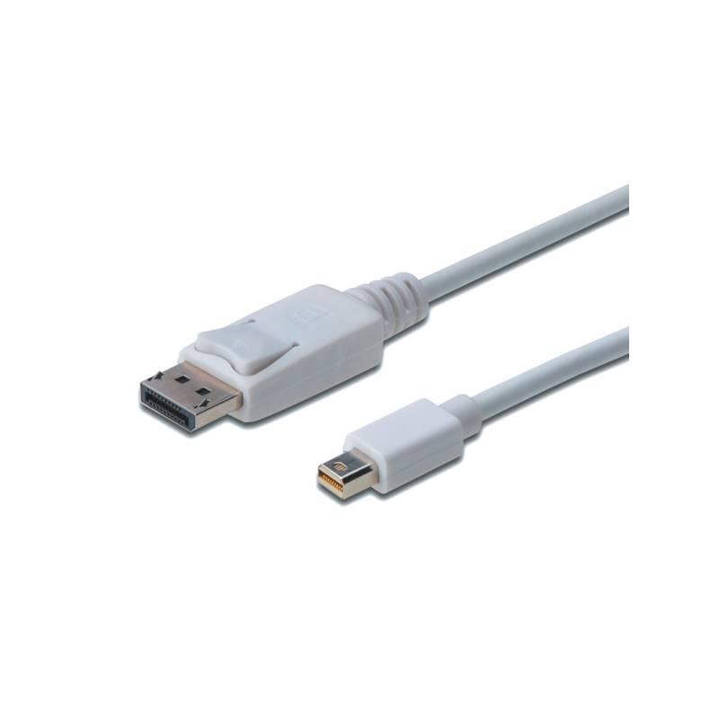 Kabel Digitus MiniDisplayPort DisplayPort, 2m bílý, Kabel, Digitus, MiniDisplayPort, DisplayPort, 2m, bílý