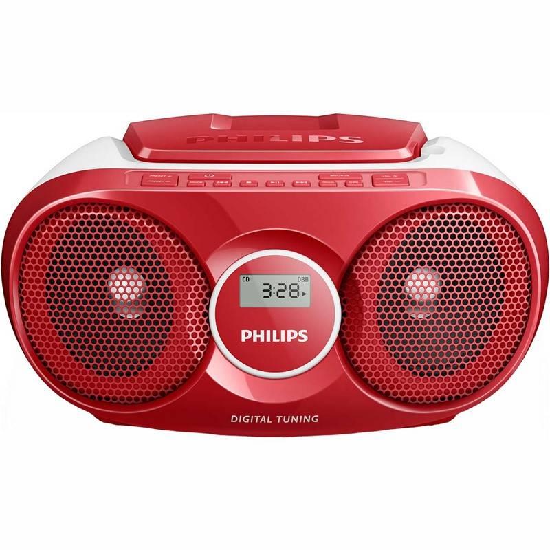 Radiopřijímač s CD Philips AZ215R červený, Radiopřijímač, s, CD, Philips, AZ215R, červený