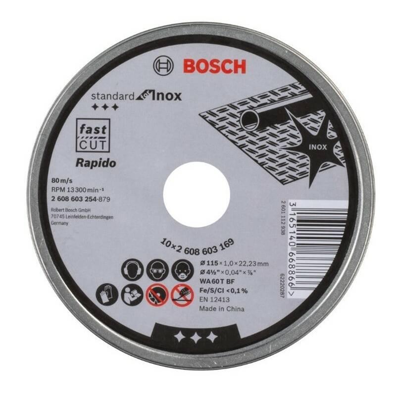 Řezný kotouč Bosch 115x1.0x22.23mm 10 ks v plechovce